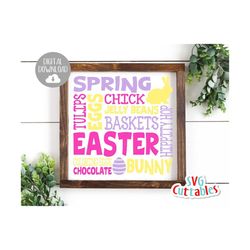 Easter Subway Art svg - Easter Cut File - svg - eps - dxf - Word Art - Easter bunny - Easter Egg - Silhouette - Cricut - Digital Download