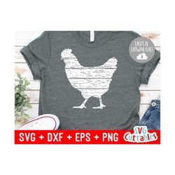 Chicken SVG - Chicken Cut File - svg - eps - dxf - png - Distressed Chicken - Grunge Chicken - Silhouette - Cricut - Digital Download