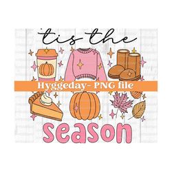 Tis the season PNG, Digital Download, Sublimation, pumpkin, pie, autumn, fall, leaves, boots, Sublimate,