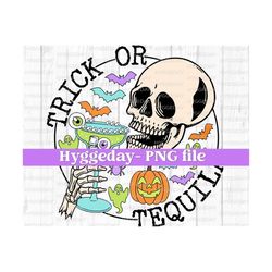 Trick or Tequila PNG, Digital Download, Sublimation, Sublimate, Halloween, skull, skelly, skeleton, witch, funny, booze, alcohol, margarita