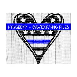 Doodle Heart SVG DXF PNG, Digital Download, Support Police, Back Blue, American Flag, File for: Cricut, Sublimate, Silhouette, Sublimation