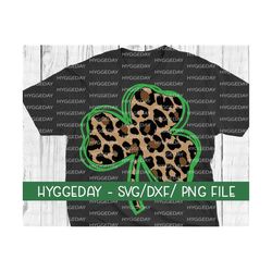 Leopard Print Clover  Svg PNG DXF, Cut File, St Patrick's day, cheetah, shamrock, cricut, silhouette, sublimate