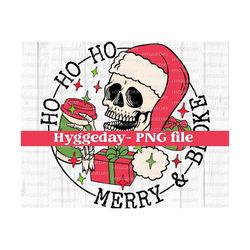 Merry and Broke PNG, Digital Download, Sublimation, sublimate, Merry Christmas, Holiday spirit, Santa, skull, skeleton, coffee, funny,