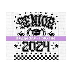 Senior 2024 Png, Digital Download, Sublimate, Sublimation, graduation, grad, School, one color design, preppy