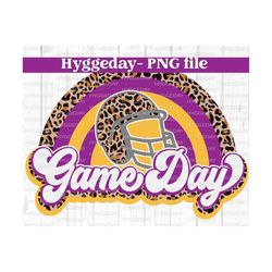 Game Day Rainbow PNG, Sublimation Download, team, game day, purple, football, fall, autumn, cheetah, leopard, school spirit