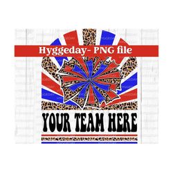 School Spirit PNG, Sublimation Download, Blank Design, cheer, pompom, team colors, red, royal, football, fall, autumn, cheetah, leopard,