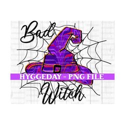 Bad Witch PNG, Sublimation Download, Halloween, spell, magic, witchy, witches, boo, spider web, occult, mystic, tie dye, sublimate