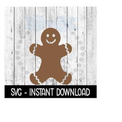 Christmas SVG, Holiday Gingerbread Man SVG Instant Download, Cricut Cut Files, Silhouette Cut Files, Download, Print
