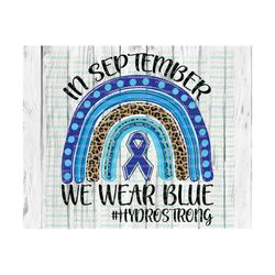 Awareness Rainbow PNG, Sublimation Download, cure, in september we wear, fall, autumn, blue, ribbon, cheetah, leopard, doodle,