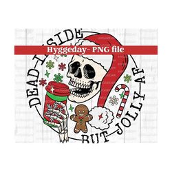 Jolly AF PNG, Digital Sublimation Download, Merry Christmas, Holiday spirit, Santa, skull, skellie, coffee, sublimate, dtg,