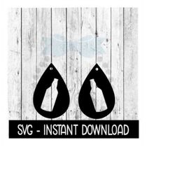 Earring SVG, Teardrop Beer Bottle Earrings SVG, SVG Files, Instant Download, Cricut Cut Files, Silhouette Cut Files, Download, Print