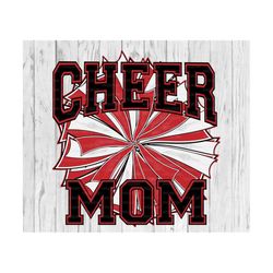 Cheer Mom PNG, Sublimation Download, team colors, cheerleader, game day, black, red, football, fall, autumn, red, white,