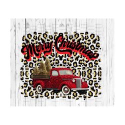Merry Christmas  Png, Sublimate Download, Truck, christmas trees, glitter, leopard, cheetah, sublimation