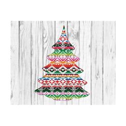 Aztec Christmas Tree PNG, Sublimation PNG, serape, summer, july, Christmas png,
