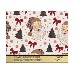 Seamless Christmas Png, Sublimate Download, Santa, christmas tree, Background, fabric printing