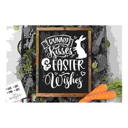 Bunny kisses and Easter wishes svg, Cottontail SVG,