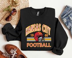 Kansas City Football Sweatshirt, Vintage Style Kansas City Football Crewneck, Football Sweatshirt, Kansas City Hoodie, K