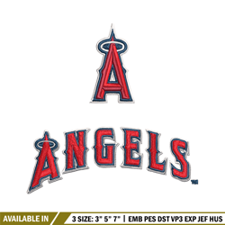 Los Angeles Angels logo Embroidery, MLB Embroidery, Sport embroidery, Logo Embroidery, MLB Embroidery design