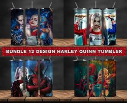 Bundle 12 Design Harley Quinn Tumbler, Tumbler Bundle Design, Sublimation Tumbler Bundle, 20oz Skinny Tumbler 36