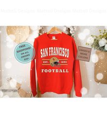 Vintage San Francisco Football Sweatshirt, San Francisco Football Sweatshirts,San Francisco 49ers Sweatshirt,San Francis