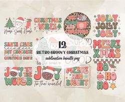 12 Retro Groovy Christmas Bundle Png, Christian Christmas Svg, Christmas Design, Christmas Shirt, Christmas 111