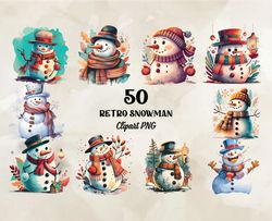 50 Retro Snowman Png, Christian Christmas Svg, Christmas Design, Christmas Shirt, Christmas 121