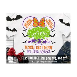 Animal Kingdom Family Vacation Trick Or Treat In The Wild Girl SVG, Digital Cut Files svg dxf png jpg, Printable Clipart