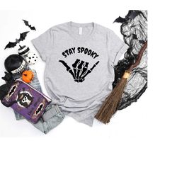 Stay Spooky shirt, retro vintage halloween, hippie halloween, spooky season, halloween party, skeleton shirt, peace shir