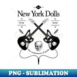 new york dolls guitar vintage logo - stylish sublimation digital download - perfect for personalization