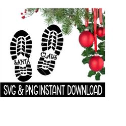 Santa's Footprints SVG, Santa Footprint PnG, Santa's Footprint Stencil SVG Instant Download, Cricut Cut File, Silhouette Cut File, Download