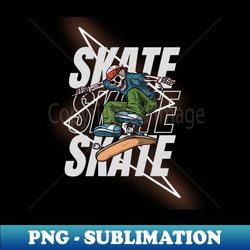 Halloween Skate Tricks Thrills and Spooky Chills - Modern Sublimation PNG File - Unleash Your Creativity
