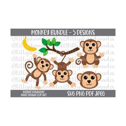 Monkey Svg, Monkey Png, Monkey Clipart, Monkey Vector, Baby Monkey Svg, Cute Monkey Svg, Baby Monkey Png, Monkey Svg File, Monkey Cut File
