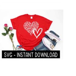 Leopard Heart Hand Drawn Heart, Valentines Tee Shirt SVG, SVG File, Instant Download, Cricut Cut Files, Silhouette Cut File, Download, Print