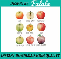 Fall Apple Picking Apple Orchard Boho Farm Fesh Png, Apple Varieties Design Png, Digital Download