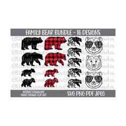 Bear Svg Bundle, Bear Family Svg, Floral Bear Svg, Family Bear Svg, Mama Bear Svg, Papa Bear Svg, Baby Bear Svg, Bear Cub Svg, Bear Face Svg