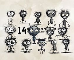 14 Halloween Moster, Halloween Svg, Cute Halloween, Halloween, Halloween Png 41