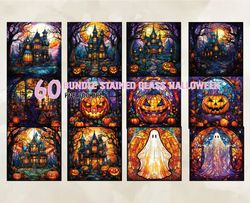 60 Bundle Stained Glass Halloween Png, Halloween Svg, Cute Halloween, Halloween, Halloween Png 72