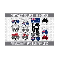 Australia Svg, Koala Svg, Australian Koala Clipart, Kangaroo Svg, Australia Clipart, Australia Shirt Svg, Kangaroo Png, Kangaroo Vector
