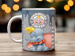 Dumbo Silver Glitter Mug Wrap Design