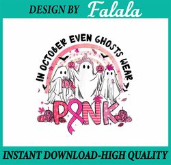 PNG ONLY -In October We Wear Pink Breast Cancer Pumpkin Halloween Png, Ghostface Pink Pumpkin Png, Happy Halloween Png,