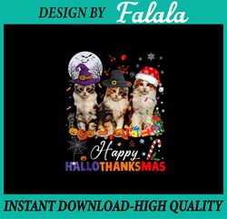 PNG ONLY - Cat Halloween Christmas Happy Hallothanksmas Thanksgiving Png, Christmas Cats Png, Happy Halloween Png, Digit