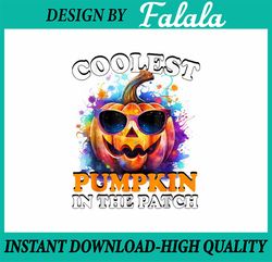 PNG ONLY - Groovy Coolest Pumpkin In The Patch Halloween Png, Pumpkin Coolest Tie Dye Png, Happy Halloween Png, Digital
