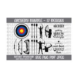 Archery Svg, Archery Png, Bow and Arrow Svg, Target Svg, Archery Vector, Archery Clipart, Archer Svg, Archer Png, Archer Vector
