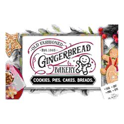 Gingerbread bakery svg, Christmas bakery svg, Gingerbread svg,