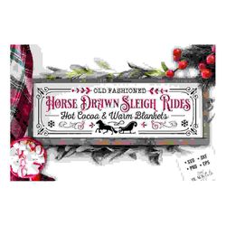 Old fashioned Horse drawn sleigh rides svg, Old