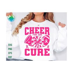 cheer for the cure svg, breast cancer svg, football breast cancer svg, football and cheer svg, breast cancer football pink ribbon svg
