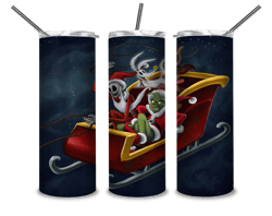 The grinch and jack stealing xmas tumbler, nightmare before christmas png, max png, disney movie png