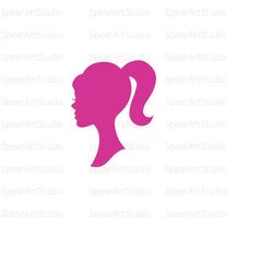doll head svg, woman head svg, doll svg, doll clipart, doll silhouette, woman silhouette, ponytail svg, doll head cricut silhouette svg file