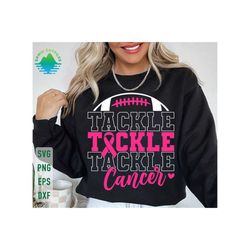 Tackle Cancer Svg, Breast Cancer Awareness Svg, Football Cancer Svg, Fight Cancer Svg, Tackle Breast Cancer Svg , Breast Cancer Shirt Svg