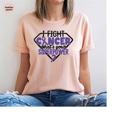 Lupus Warrior Shirt, Pancreatic Cancer Gift, Purple Ribbon Awareness Month Shirt, Cancer Patient Shirt, Fighter Shirt, F